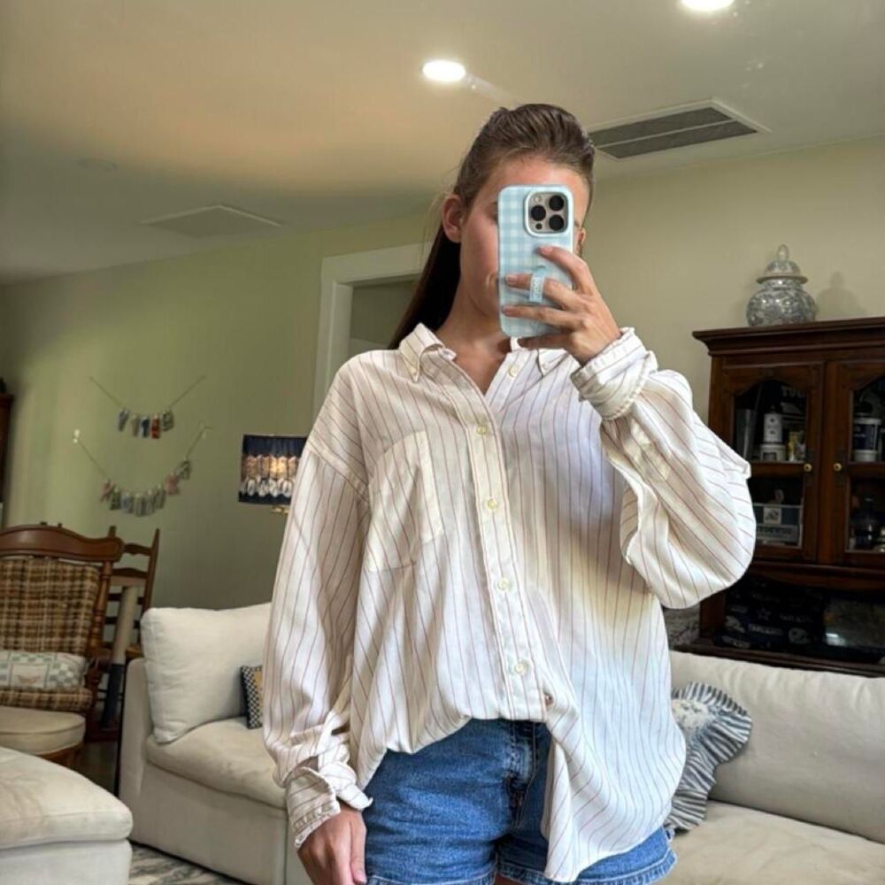 Enro Women's Cream and White Shirt
